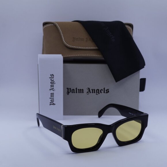 Palm Angels PERI089 BODIE 1018 Cat Eye Sunglasses - Shiny Black/Yellow main image 6